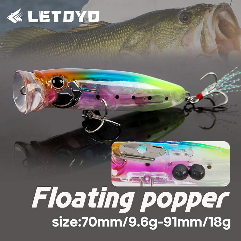 Fishing Lure Popper - Umpan Pancing Popper Apung LETOYO 9.6g/18g,