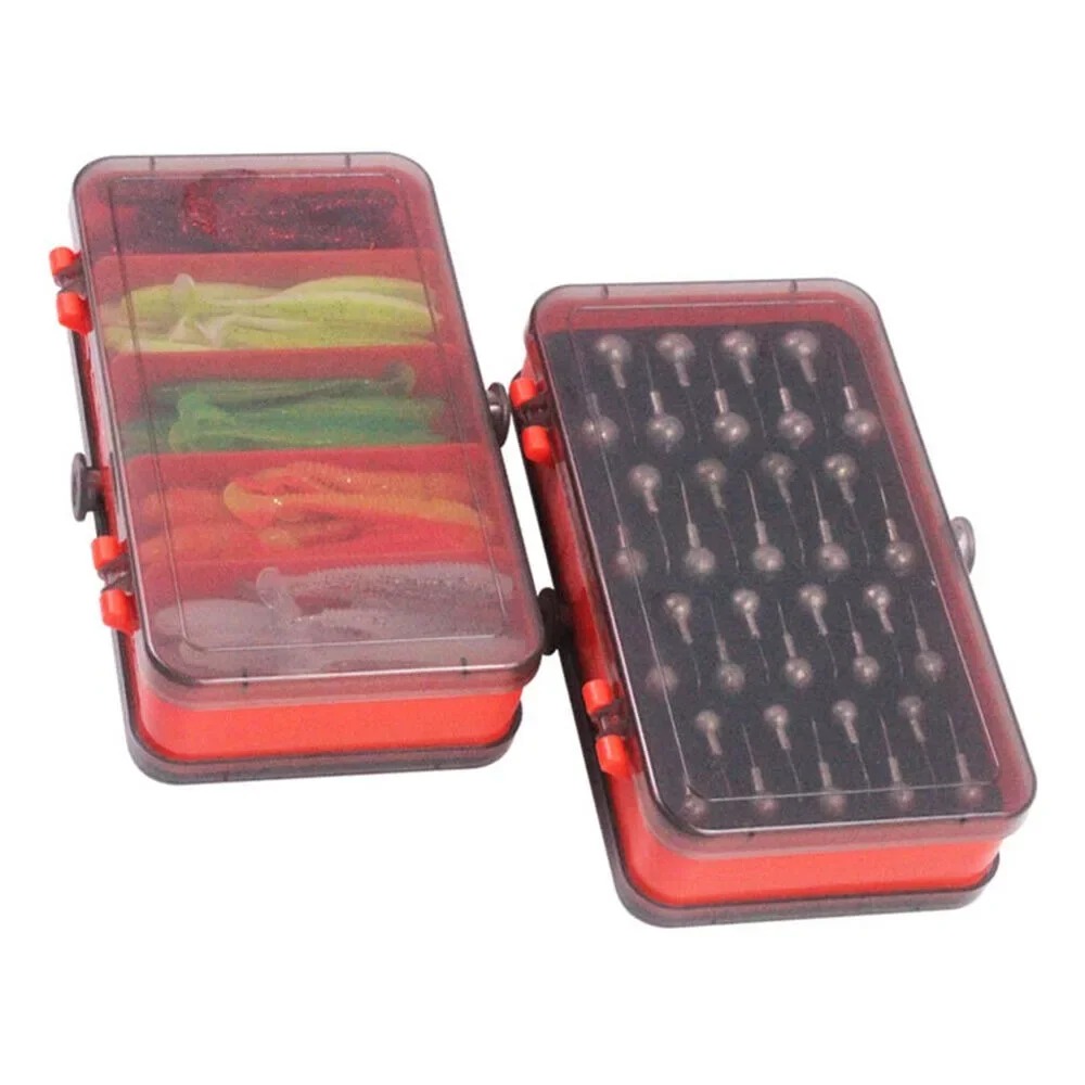 Fishing Lure Soft Plastic - Kotak Umpan Terpisah Dua Sisi Portabel,