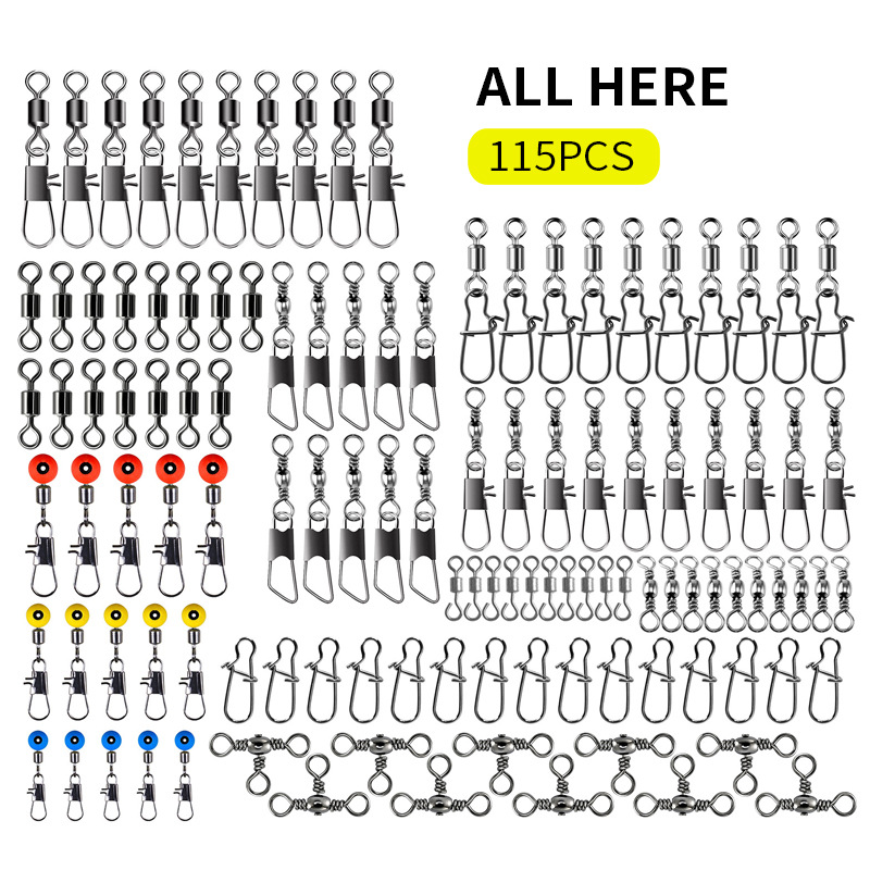 Fishing Lure Kit - 115pcs Kit Konektor Swivel Pancing dengan