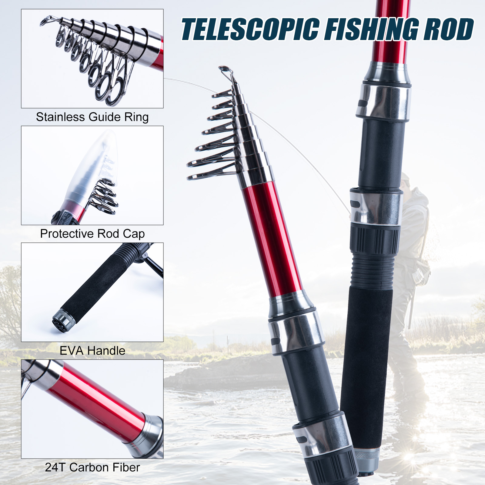 Goture Telescopic Fishing Rod  - Fishing Lure Spinner ulasan dan harga