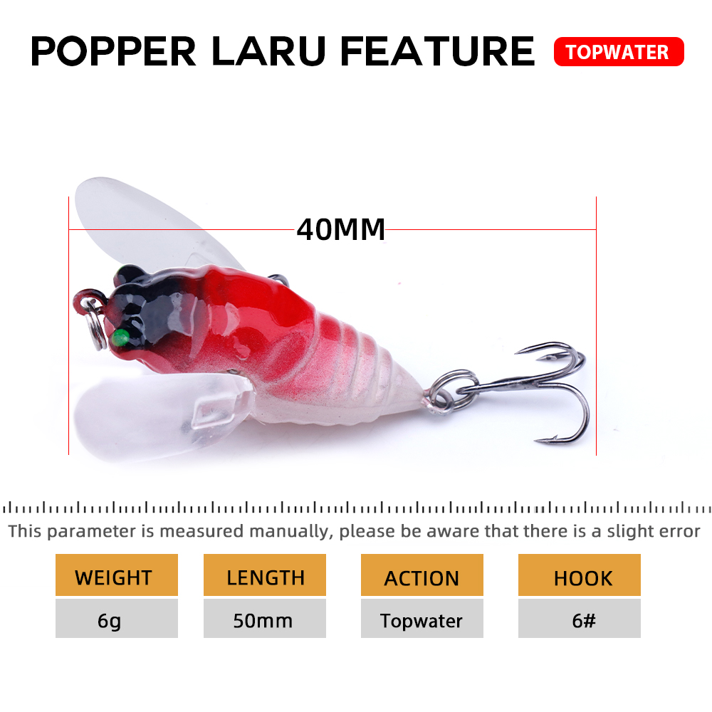 Agoie umpan pancing Topwater 6 - Fishing Lure Popper ulasan dan harga