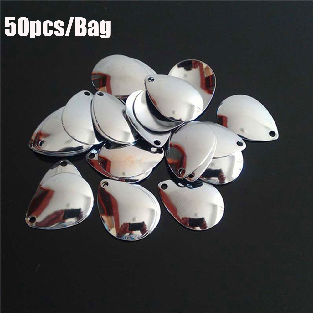 50 buah perak halus nikel paye - Fishing Lure Spinner ulasan dan harga