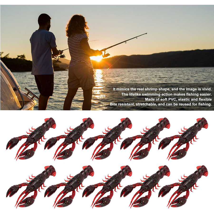 20 Buah Umpan Buatan Udang Uda - Fishing Lure Soft Plastic ulasan dan harga